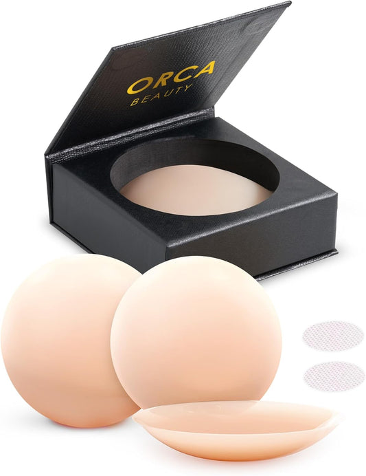 Nipple Cover - Available in 6 Skin Tones, Adhesive Silicone Reusable Pasties, Covers Stickers