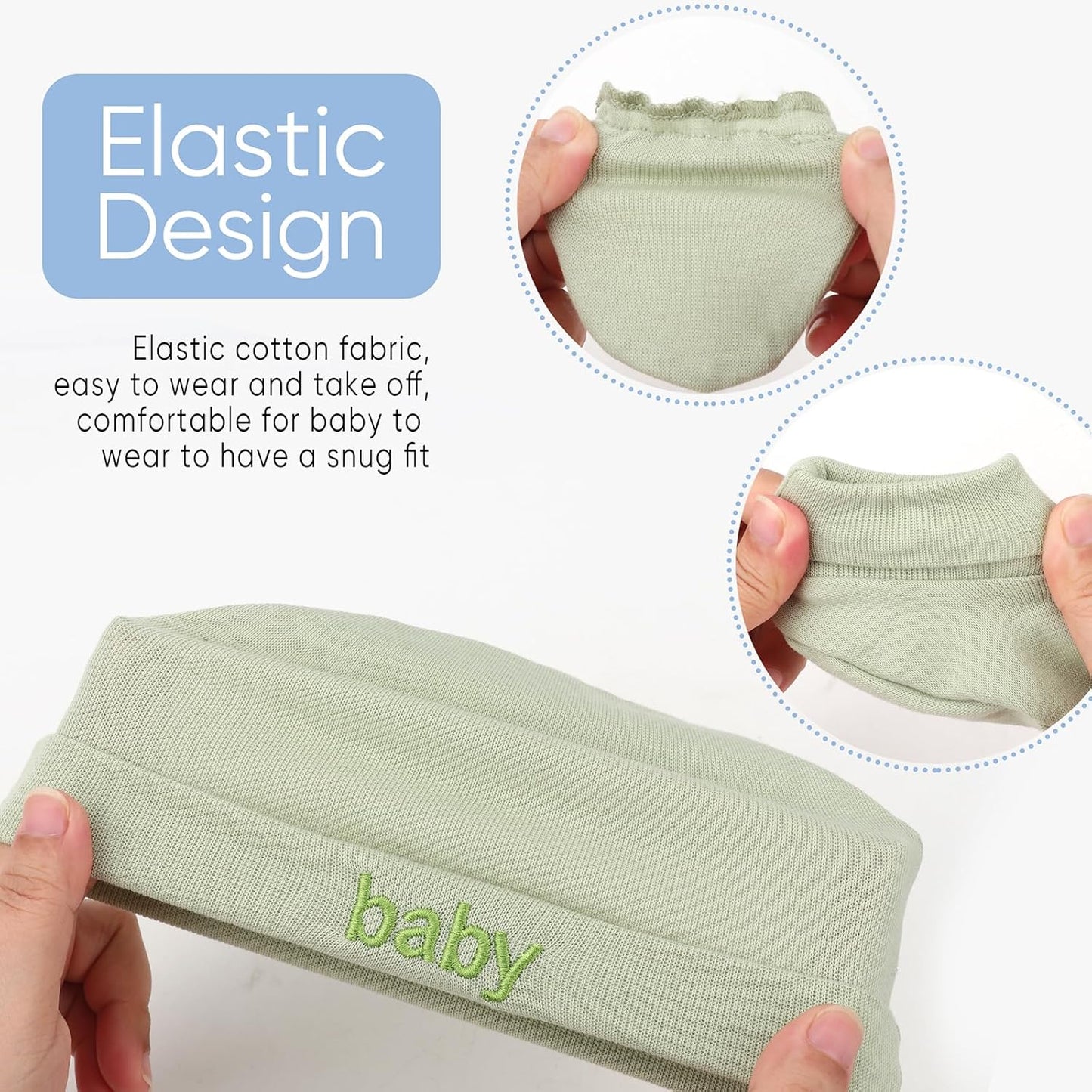 Newborn Baby Hats Mittens and Socks Set Cotton Infant Beanie Cap Socks Mittens for Newborn Baby Boy Girl 0-6 Month