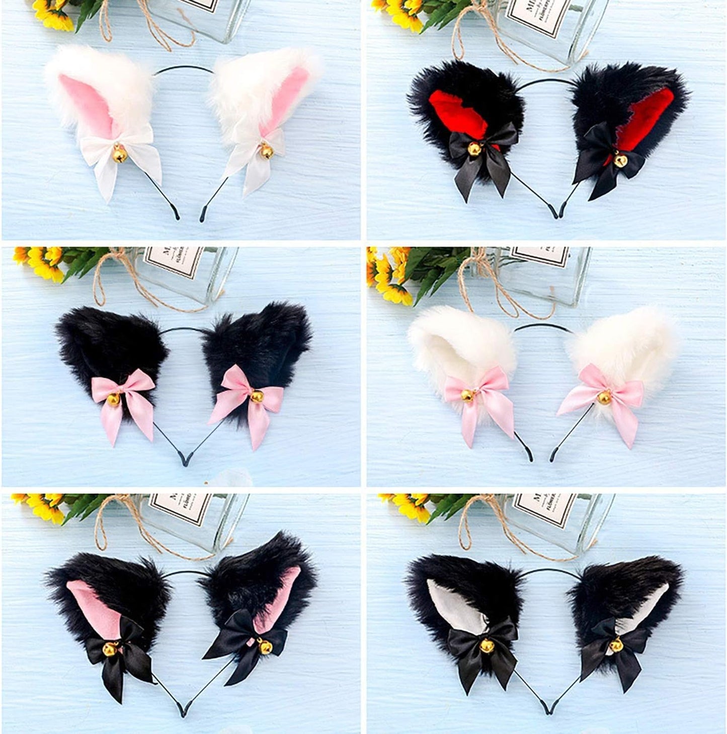 Faylay Cosplay Girl Plush Furry Cat Ears Headwear Accessory for Cam Girl Party