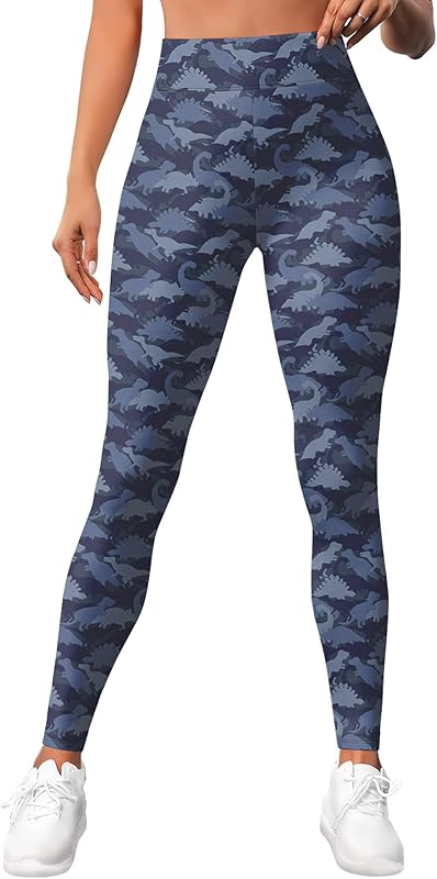 Leggings for Women Workout Funny Printed Gym Athletic Womens Yoga Pants Camo Print Legging Camouflage Floral Tropical Pants