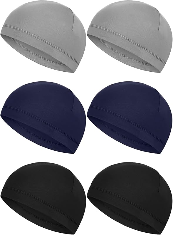 Boao 6 Pieces Cooling Skull Caps Helmet Hard Hat Liner Sweat Wicking Running Beanie Cycling for Men Women