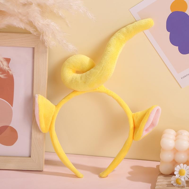 Womens Headbands Ears Fashion Headwear Yellow Hairband Hair Costume Accessories for Adult Halloween Cosplay Party Decorations