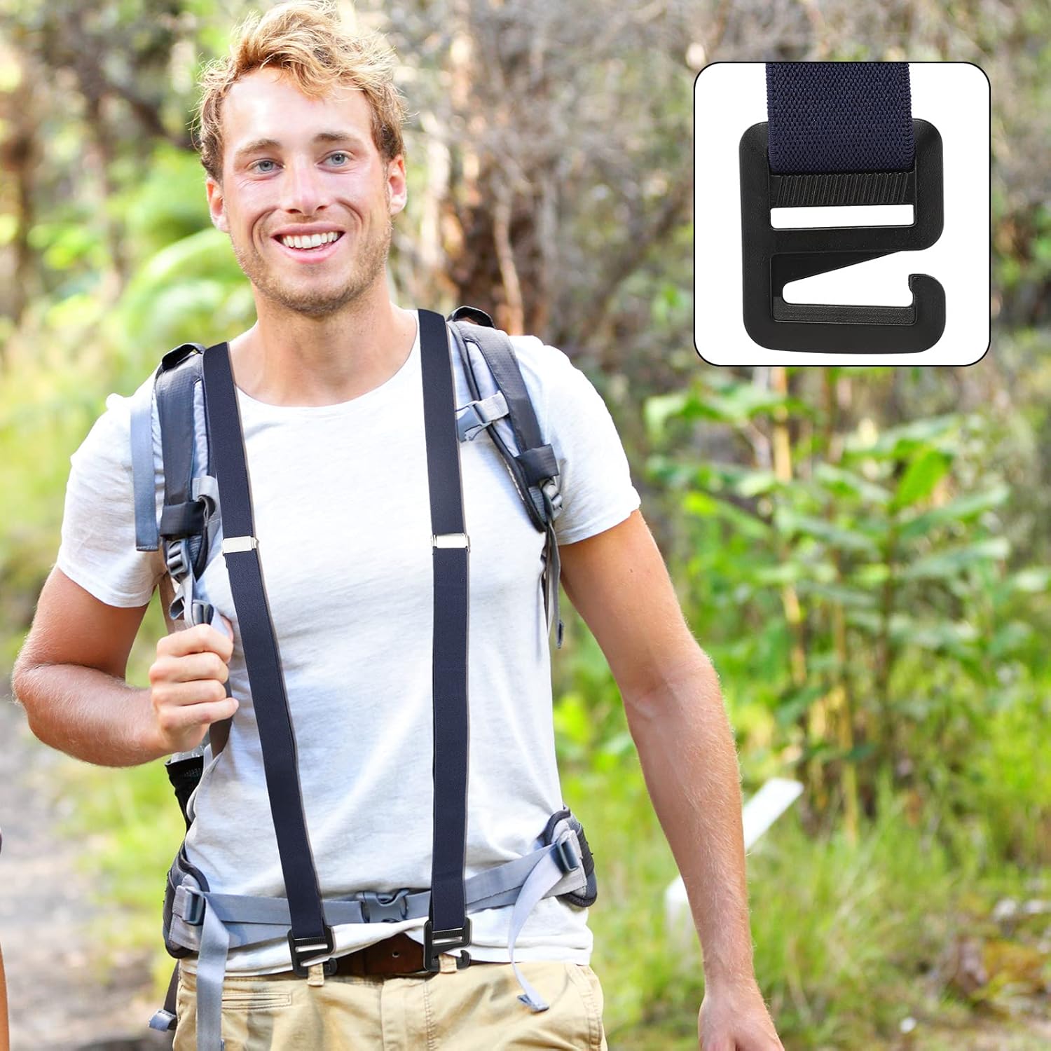 2 Pcs Hidden Suspenders for Men Hiking Undergarment Suspenders for Winter Untucked Men Outdoor Hiking Ski Pant - TrendyLookz