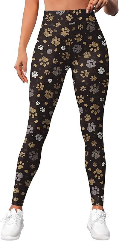 Leggings for Women Workout Funny Printed Gym Athletic Womens Yoga Pants Camo Print Legging Camouflage Floral Tropical Pants