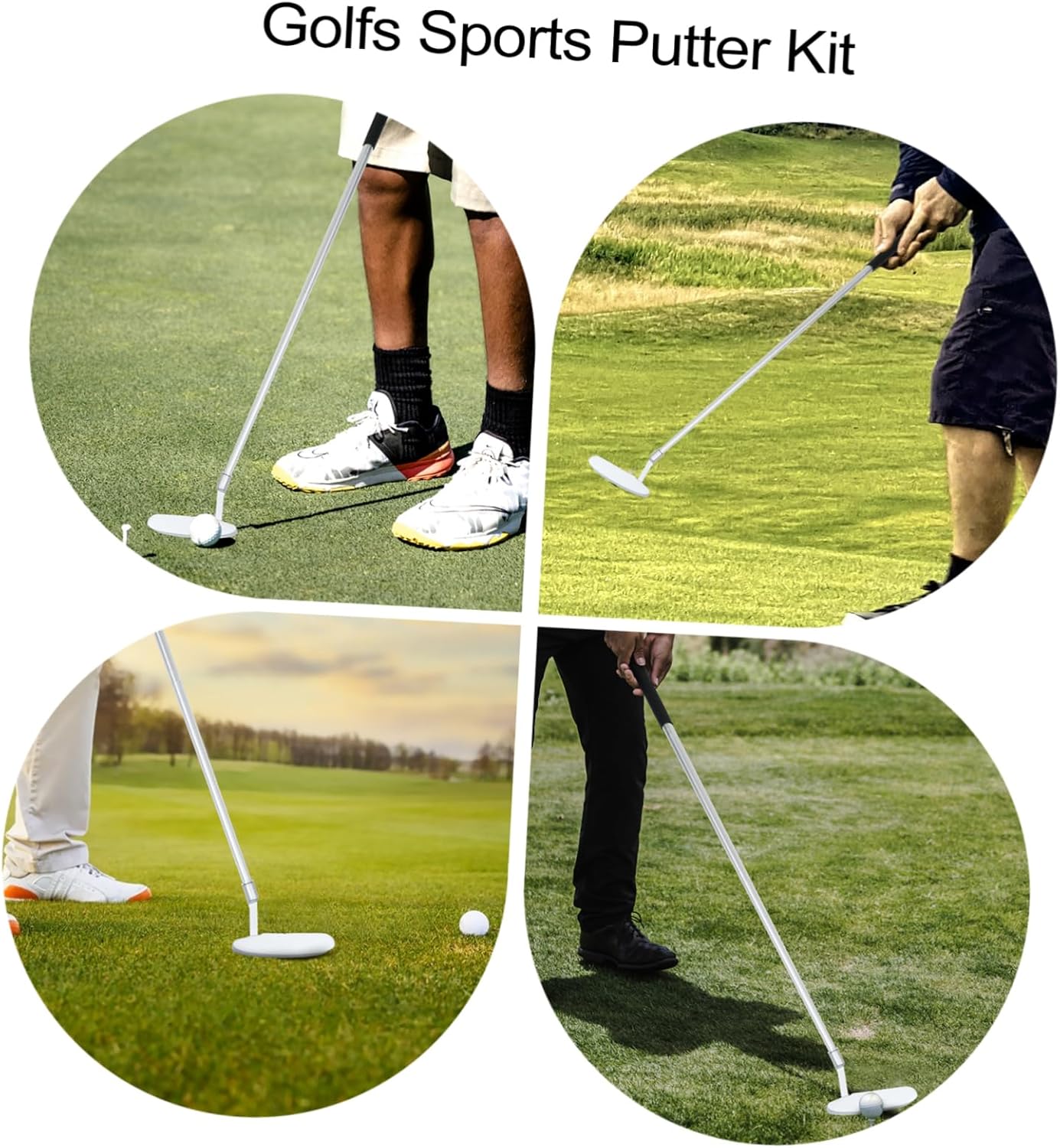 3-Section Detachable Golf Putter Set Zinc Alloy Portable for Indoor/Outdoor Practice
