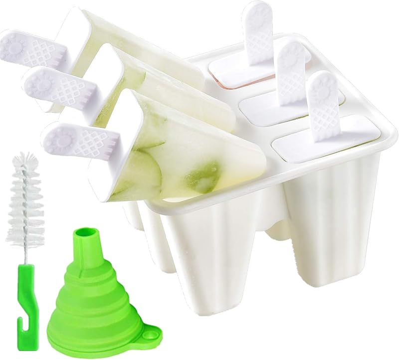 Popsicle Molds， 6 Pieces Silicone Ice Pop Models Popsicle Models Reusable Easy Release Ice Pop Maker (Dark Blue)