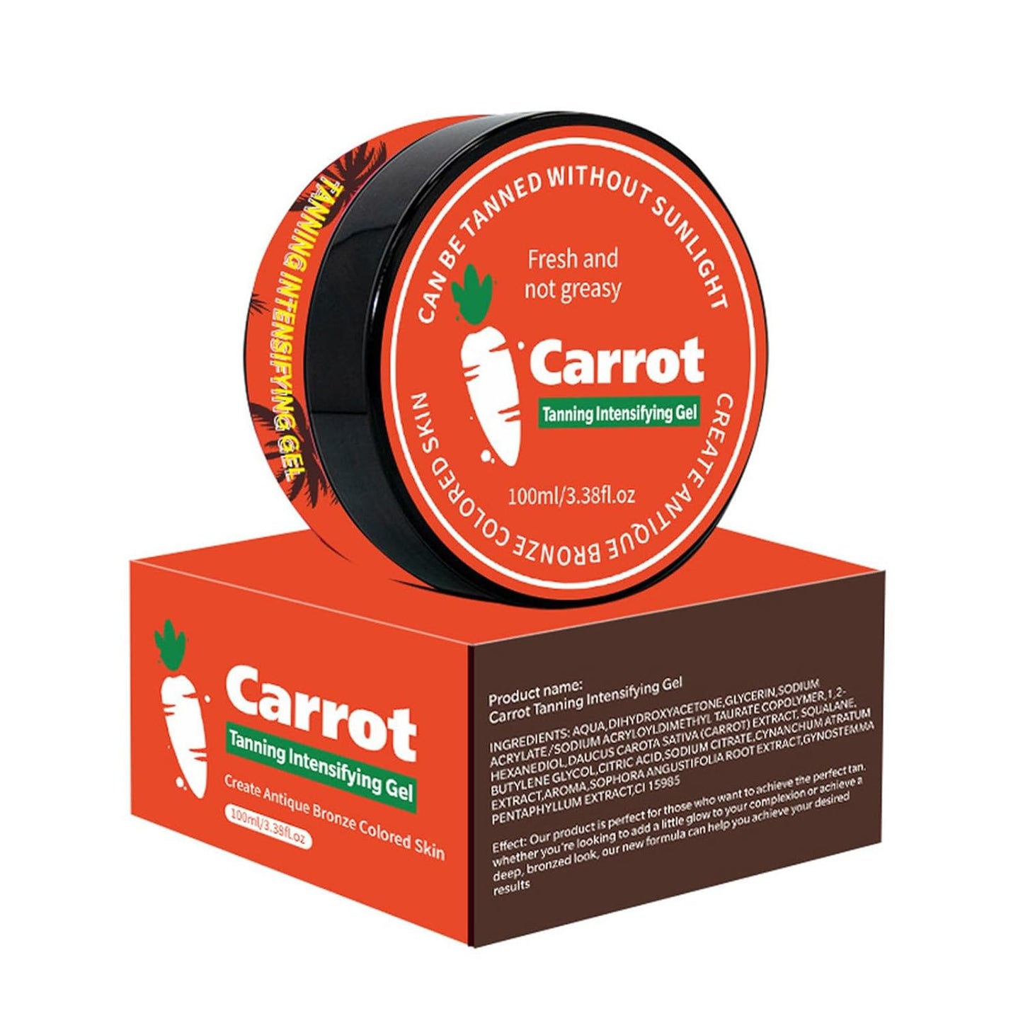 Carotene Tanning Gel, Carrot Tanning Gel, Luxury Intensive Tanning Gel, Tanning Accelerator Cream Gel for Natural Tan Skin, Tanning Gel for Outdoor Sun & Sunbeds (1PC)