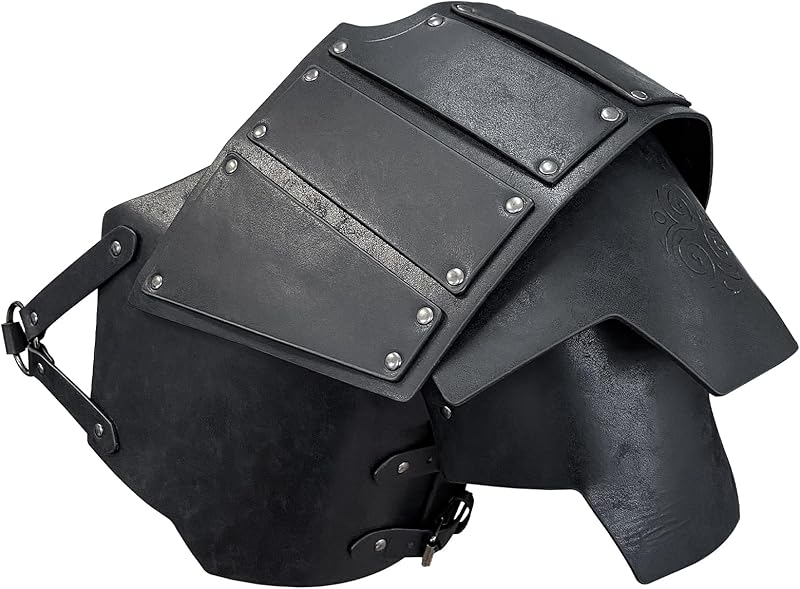 HiiFeuer Viking Faux Leather Single Pauldron Shoulder Armor, Retro Medieval Knight Shoulder Armor for LARP/Cosplay