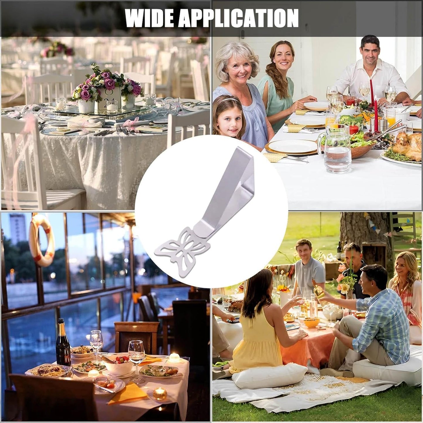 Tablecloth Clips for Outdoor Thick Tables 10 Pack, Butterfly Picnic Table Cloth Holder Clip Indoor, Heavy Duty Stainless Steel Cover Clamp for Party Wedding Home Restaurant Camping Accessories