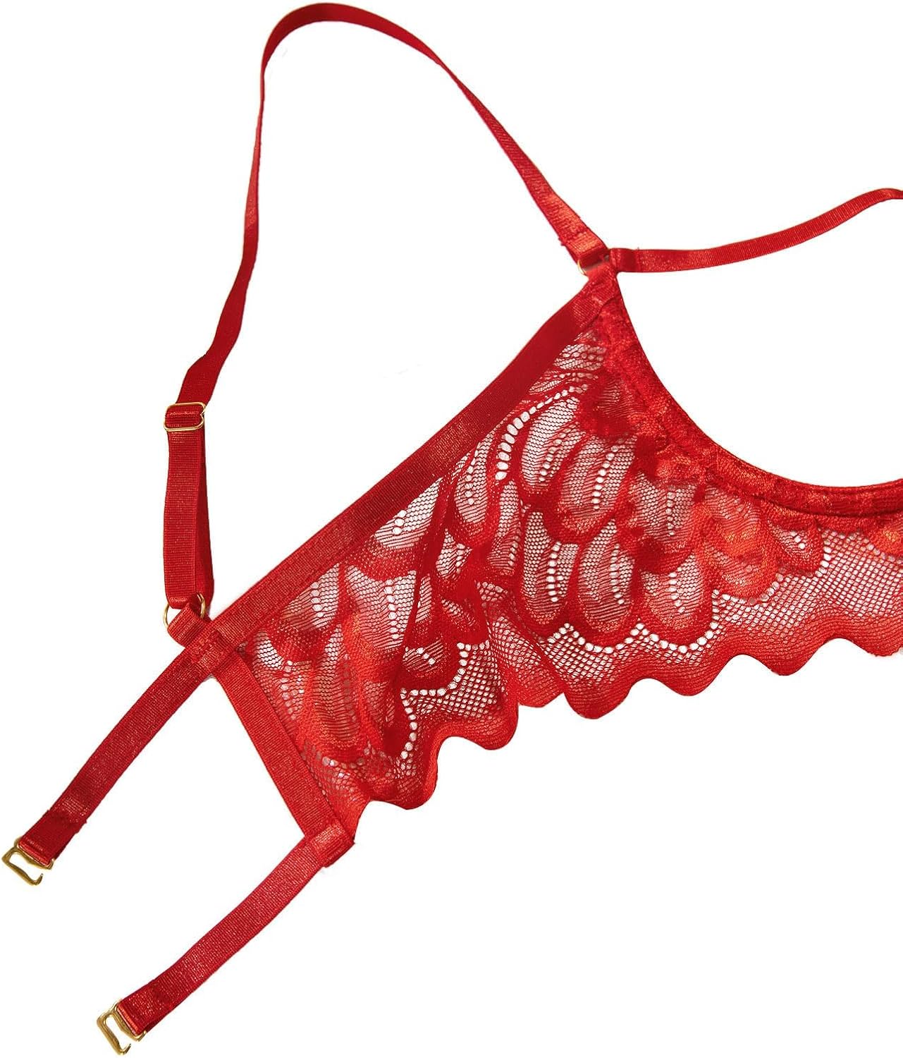 Lilosy Sexy Underwire Floral Lace Sheer Lingerie Set for Women See Through Bra and Panty 2 Piece