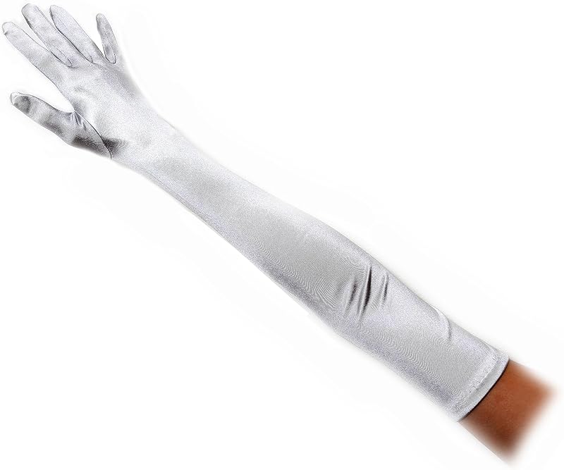 23" Extra Long Super Stretch Over the Elbow Party Bridal Dance Sexy Satin Gloves A-Grade Quality 16BL 58cm