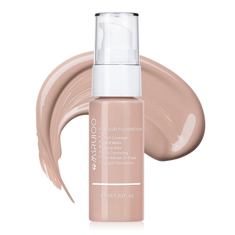 Liquid Foundation, Matte Finish, Weightless Full Coverage, Oil-Free, Non-Comedogenic, 1.52 fl oz (M006, 1pc)
