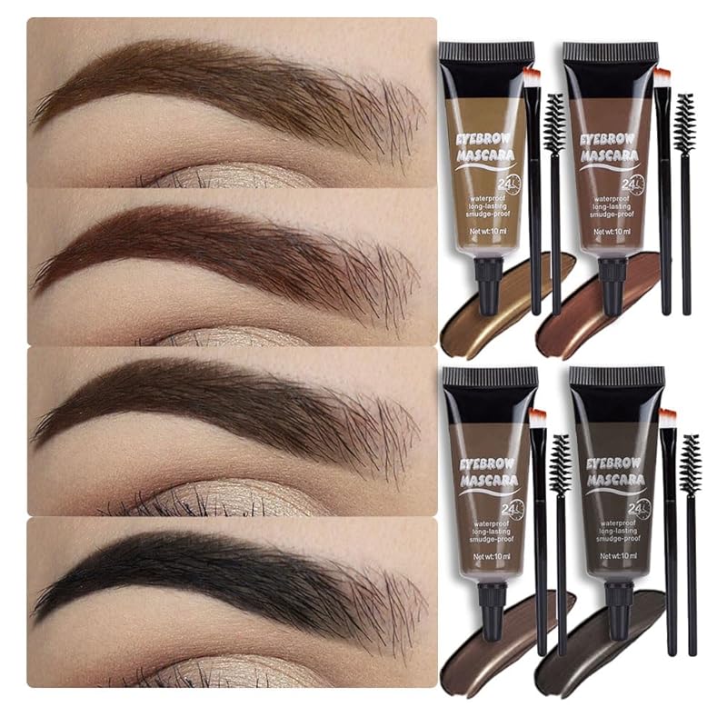 Tinted Thickening Eyebrow Mascara with Two Eyebrow Brushes,Brow Fast Sculpt,Waterproof,Transfer-proof,Eyebrow Tinting Kit- Cruelty Free - Light Medium Brown (1 Pack) (1Pc 01#Brown)