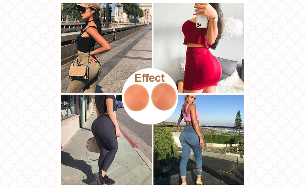 Silicone Butt Pads, Hip Pads for Women Shapewear – Hip Enhancer Pad & Fake Buttock Lifter Thick Peach