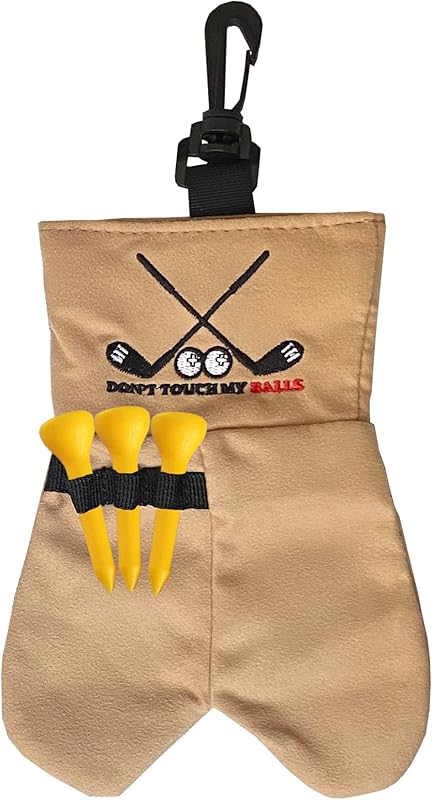 Endysis Golf Ball Funny Bag, Golf Ball Storage Pouch, Funny Print Golf Accessories Bag with Golf Tee Holder, Keychain, 6 Balls Capacity, Gift for Men Women