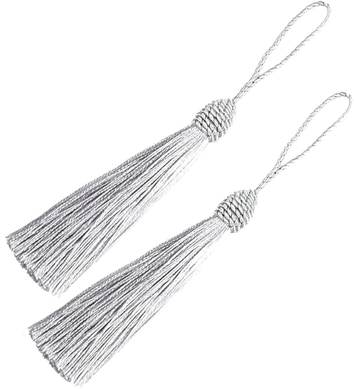 Makhry 20pcs 15.5cm/6 Inch Silky Floss Bookmark Tassels with 2-Inch Cord Loop and Small Chinese Knot for Jewelry Making, Souvenir, Bookmarks, DIY Craft Accessory (Peach Pink)
