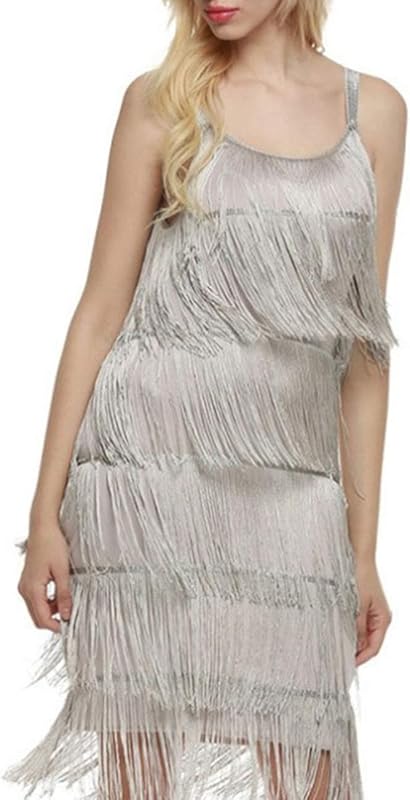 ECDAHICC Women’s Dresses Flapper Dresses 20s Gatsby with All-Over Fringe Mini Dresses