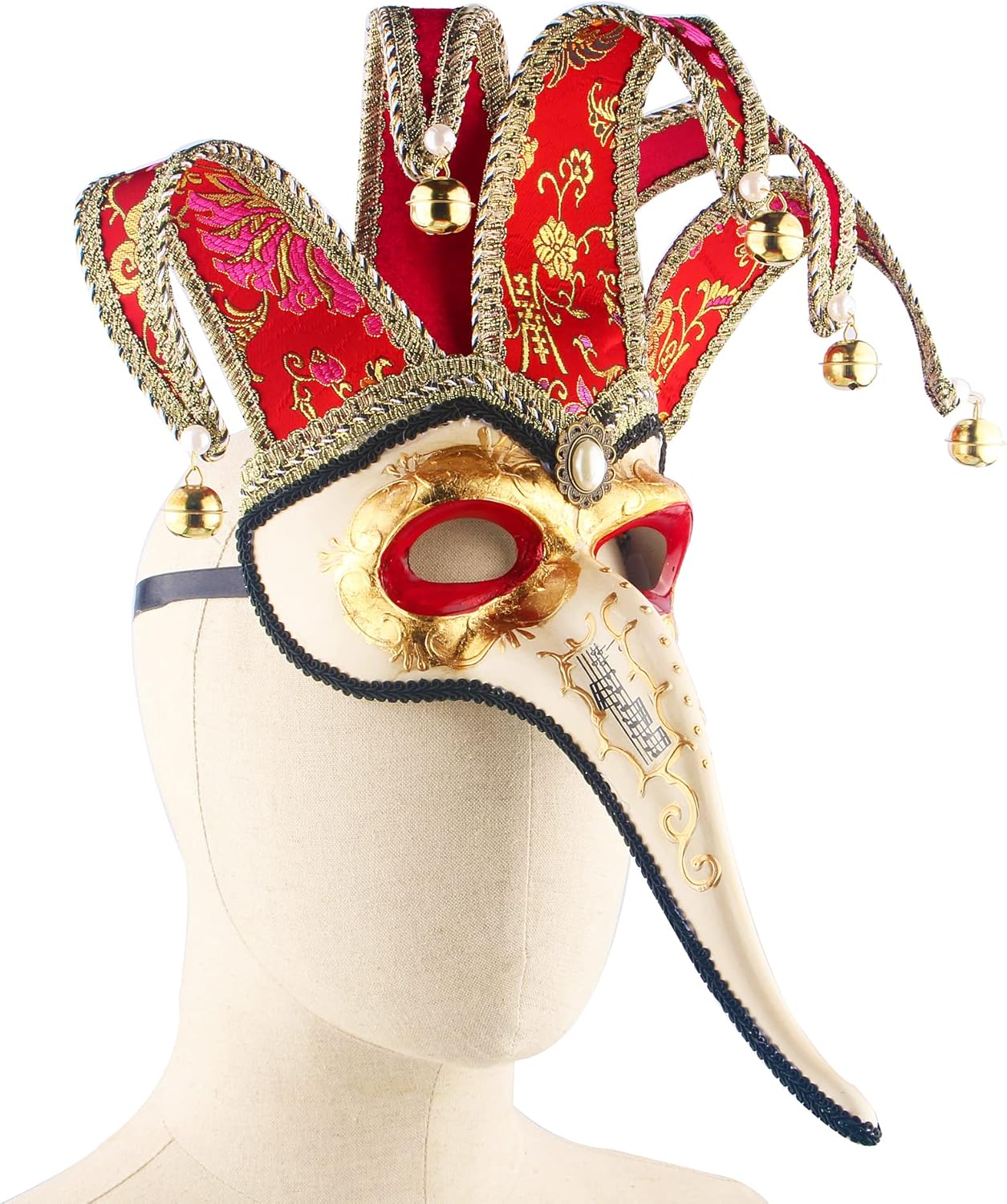 Mardi Gras Venetian Plague Doctor Jester Mask Masquerade Halloween Wall Decorative Mask