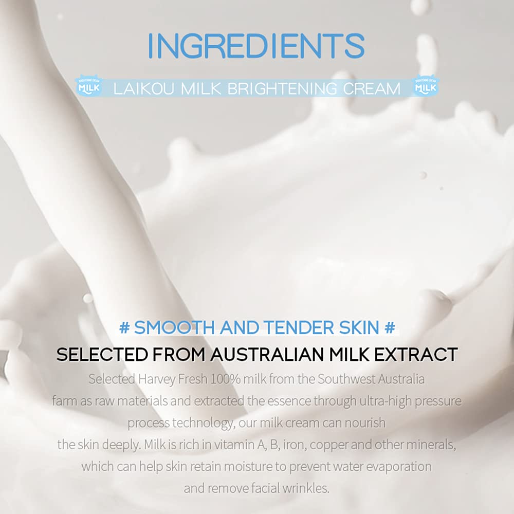 Face Milk Cream, Moisturizing Nourish Skin, Repair Face Moisturizer to Hydrate & Smooth Dry Skin, Firm Skin Day & Night Cream for Girl Women Daily Care
