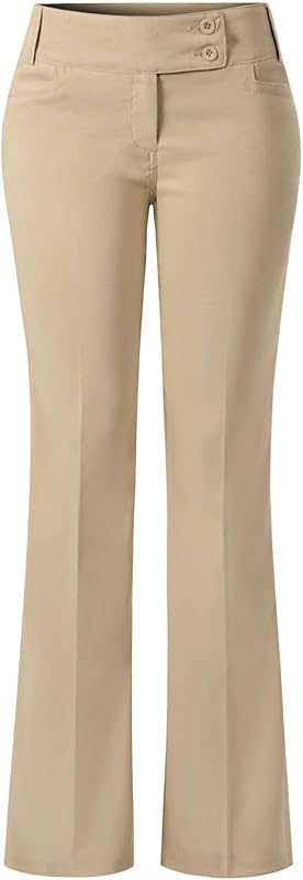 Design by Olivia Women's Relaxed Boot-Cut Office Pants Trousers Slacks