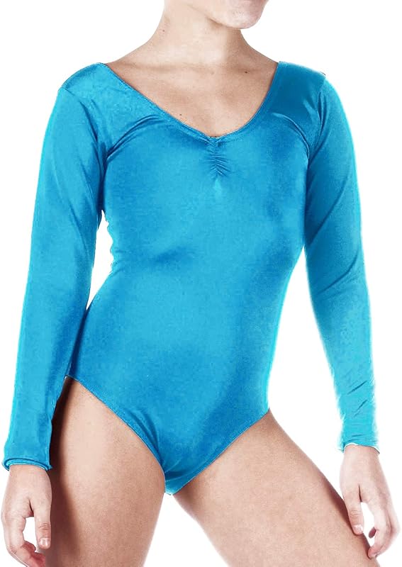 Loxdonz Girls Leotard Basic Long Sleeve Ballet Dance Leotard Kids Stretch Gymnastics Bodysuit Top