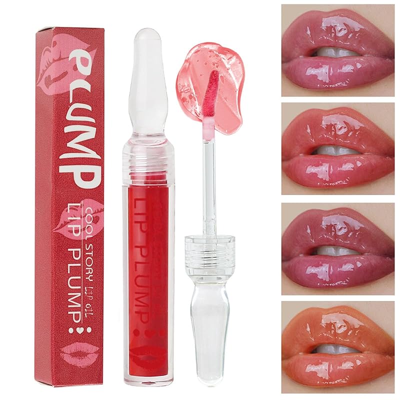 COOL STORY Lip Fuller Gloss, Moisturizing Hydrating Lip Serum, Fuller Lip Care, Lip Plumping Oil for Women Clear