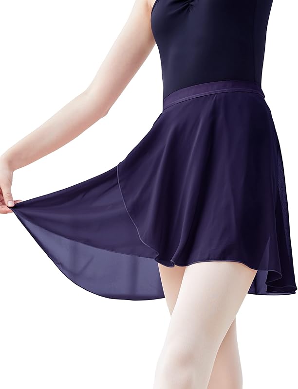 Phoeswan Dance Skirts for Girls (S/L) & Women (XL), Ballet Chiffon Wrap Skirt with Ties