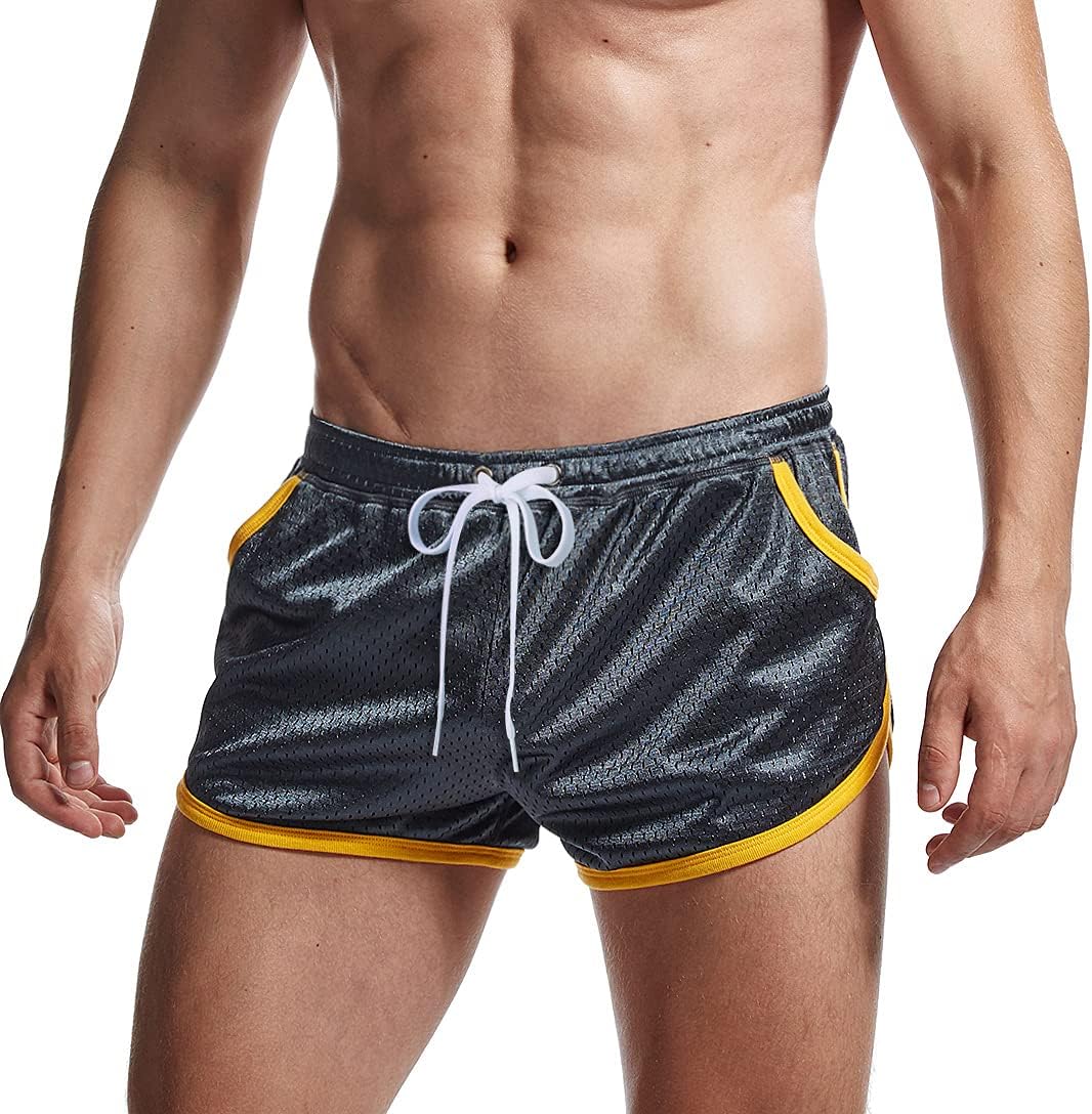 AIMPACT Mens Mesh 3 Inch Booty Shorts Sexy Side Split Athletic Workout Running Shorts