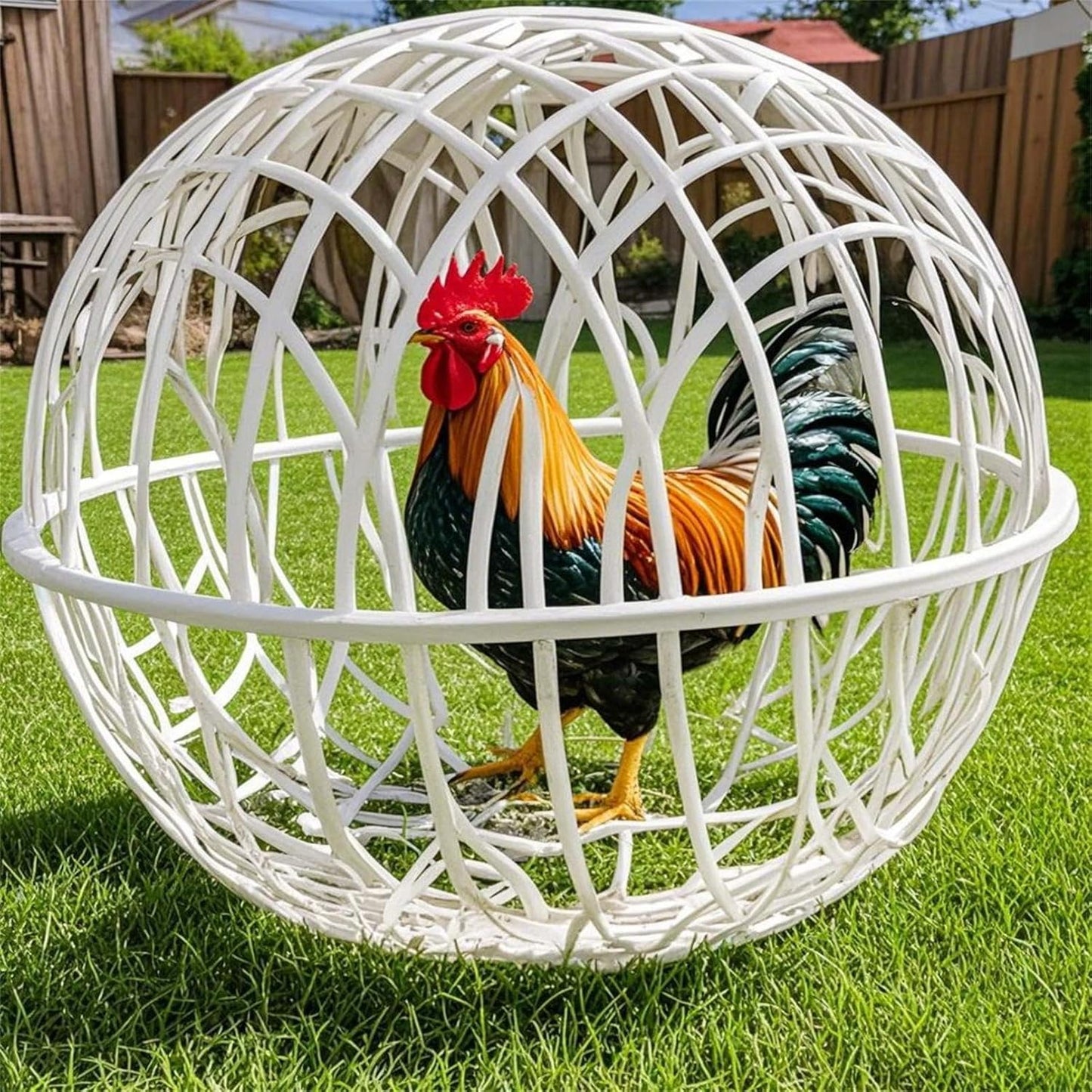 Chicken Balls Cage for Outside,3pack Chicken Ball Cage Rolling,Chicken Coop Ball, Mobile Poultry Enclosure Round, Removable Safety Cage, for Chicks Rabbits Birds (Large 3PCS)