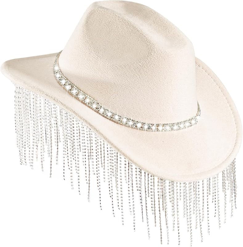 Womens Cowboy Hat Rhinestone Hat Western Cowgirl Hat Wide Brim Diamond-Glitter Size:Medium-Large