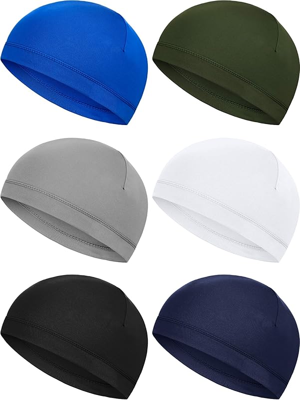 Boao 6 Pieces Cooling Skull Caps Helmet Hard Hat Liner Sweat Wicking Running Beanie Cycling for Men Women
