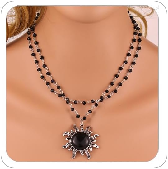 Gothic Cross Necklaces Layered Pearl Beads Cross Pendant Necklaces Punk Vintage Cross Chain Necklace Chunky Cross Necklace Gothic Jewelry for Women