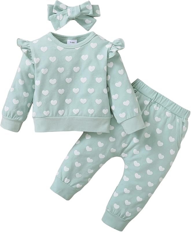 Newborn Infant Baby Girl Clothes Set Sweatshirts Tops Pants Toddler Girl Outfits Gifts 3 6 9 12 18 24 Months