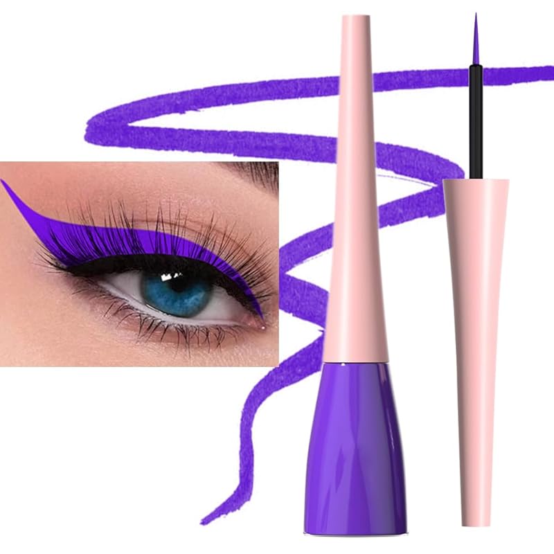 evpct 2Pcs White Black Liquid Eyeliner Set Waterproof White Eye Liners for Women Eyes Wing Eyeliner Stamps Shapes Colored Eyeliner delineador de ojos a prueba de agua contra el agua blanco para ojos
