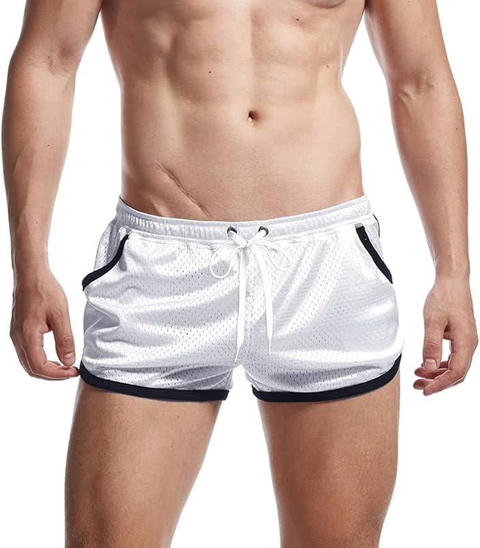 AIMPACT Mens Mesh 3 Inch Booty Shorts Sexy Side Split Athletic Workout Running Shorts