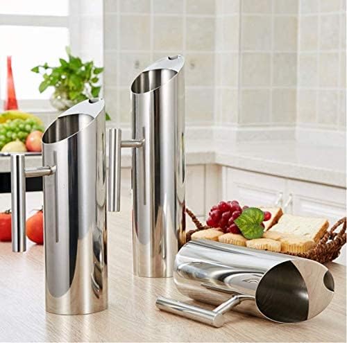 Stainless Steel Water Pitcher Carafe with Ice Guard 53 Ounces Capacity Chrome Plated Mirror Finish by MUGLIO