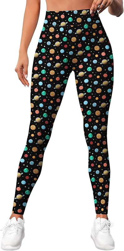 Leggings for Women Workout Funny Printed Gym Athletic Womens Yoga Pants Camo Print Legging Camouflage Floral Tropical Pants
