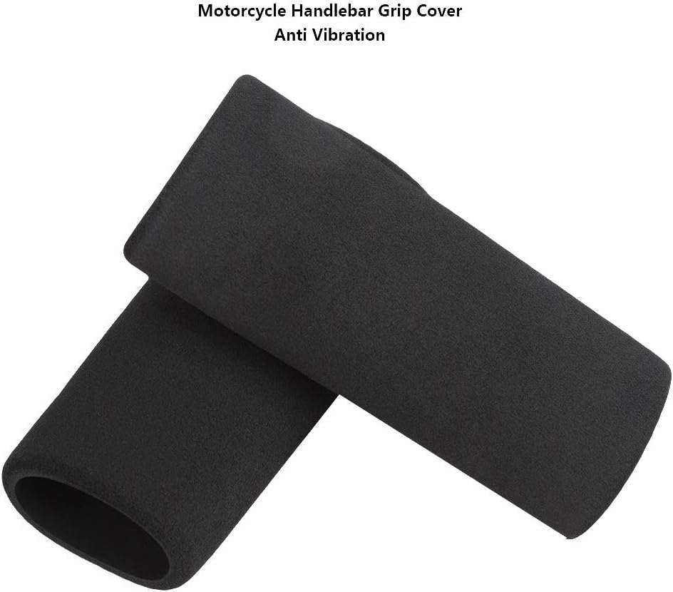 Motorcycle Handle Cover, 2pcs Motorcycle Non-Slip Anti Vibration Soft Foam Handlebar Grip Cover, Black
