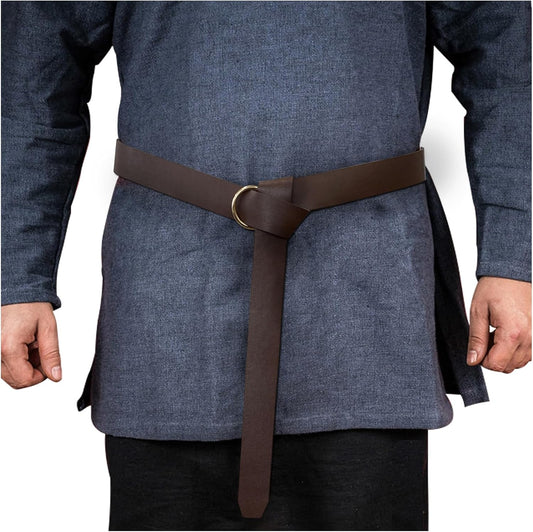 HiiFeuer Medieval PU Leather Ring Belt, Retro Renaissance Rivets Belt for LARP, Ren Faire & Parties