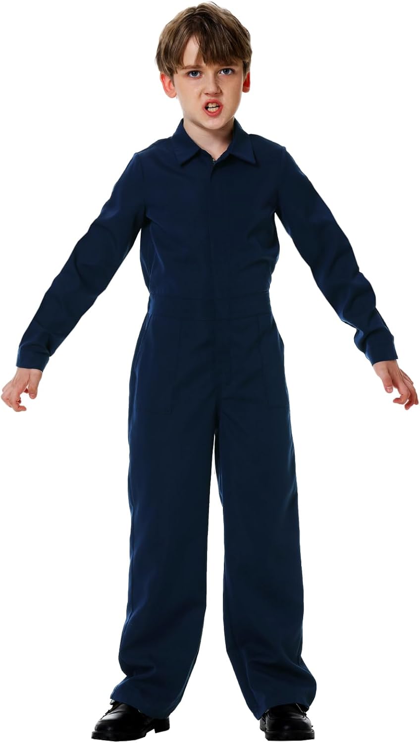 AOBUTE Kids Halloween Boys Solid Color Jumpsuit with Pockets 3-14 Years