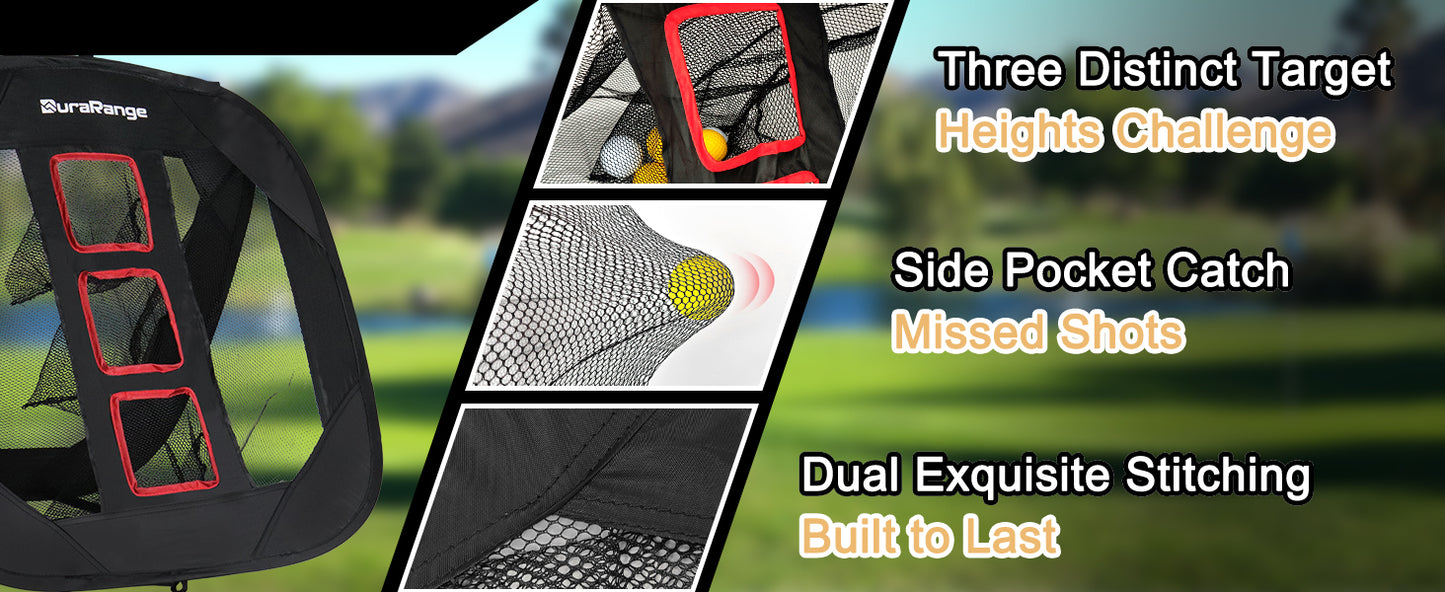 Pop-Up Golf Chipping Net - Ultimate Target Training Chip Aids for Precision & Distance, Outdoor | Indoor Practice, Golfer Gift