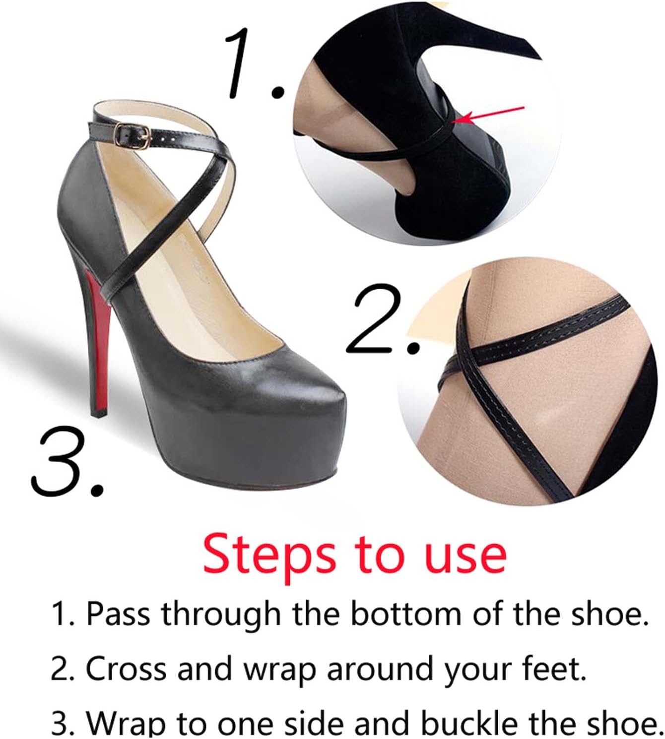 Detachable Shoe Strap Belt Band for Holding Loose high Heels, High Heel Straps Anti-Loose Shoelace