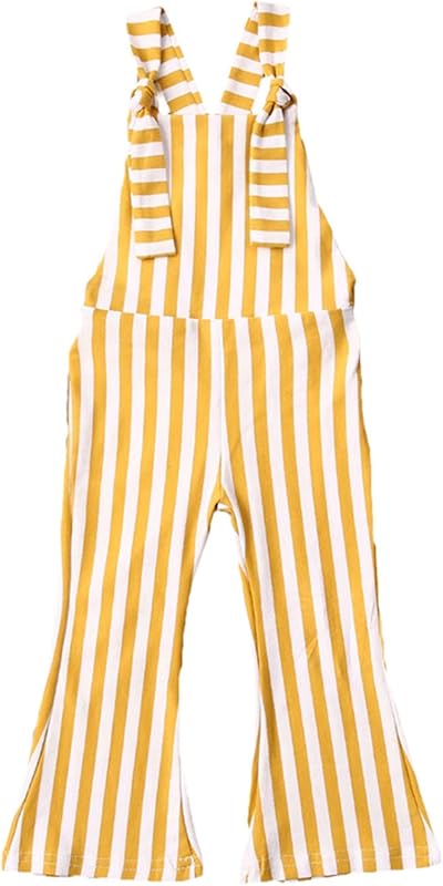 Emmababy Baby Girl Bell Bottoms Romper Toddler Floral Overalls Suspender Flare Pants Sleeveless Strap Jumpsuit Fall Clothes