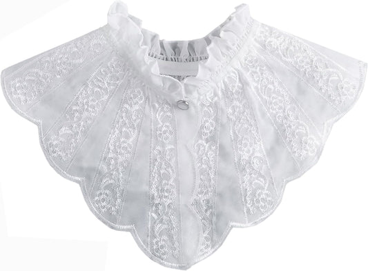 WENLOOY Retro Hollow Out Lace Floral False Collar Detachable Fake Collar for Women Girl
