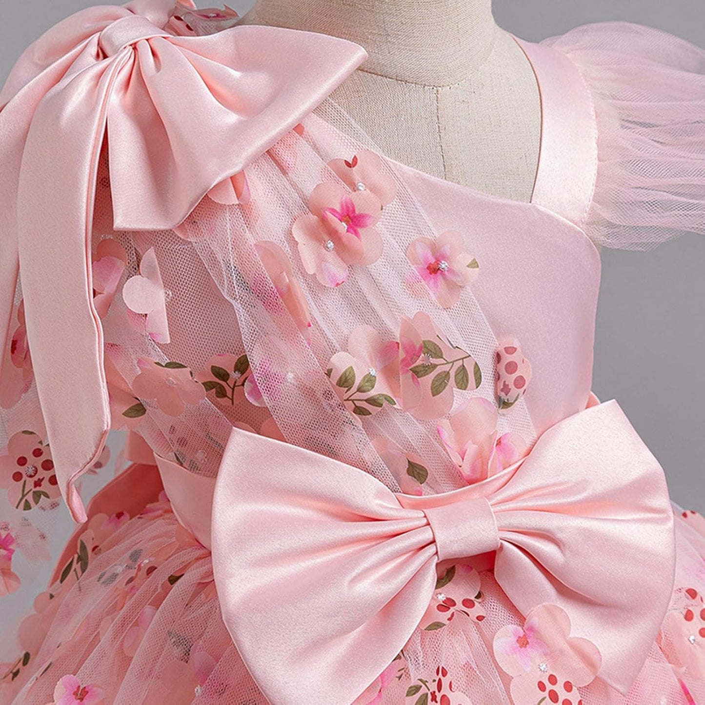 OBEEII Toddler Baby Girls Pageant Dress Sequins Heart Tulle Tutu Dress Flower Wedding Princess Birthday Party Prom Gown