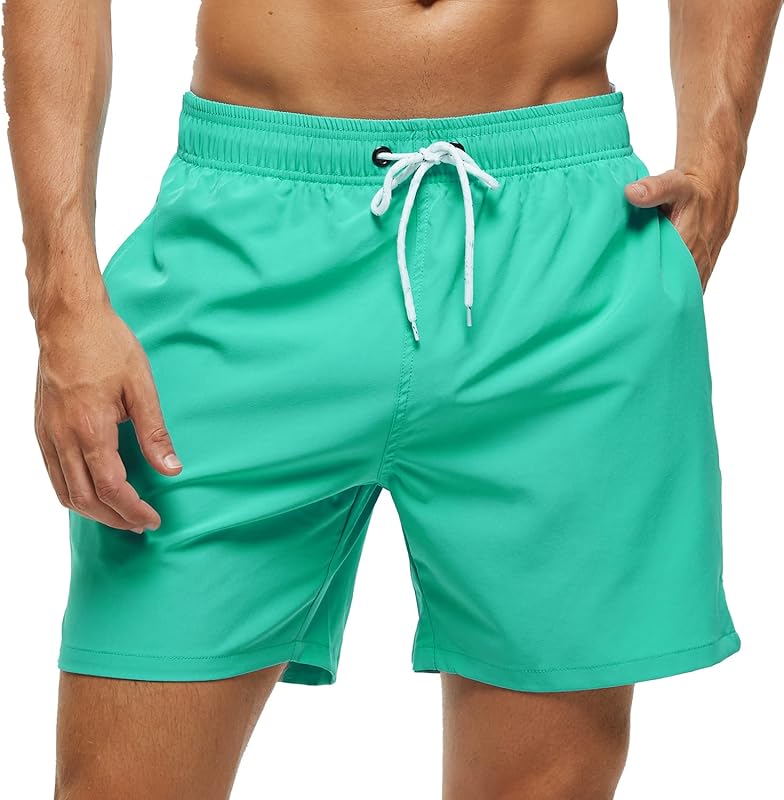 SILKWORLD Men's Swim Trunks Quick Dry Beach Shorts with Pockets