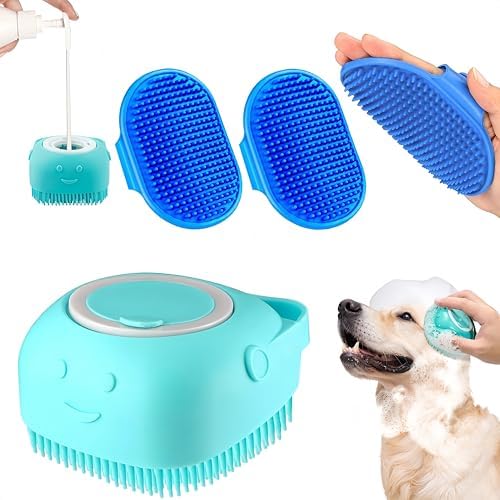 Luxury 2-in-1 Pet Spa Brush - Shampoo Dispensing Silicone Groomer for Dogs & Cats (Pink)