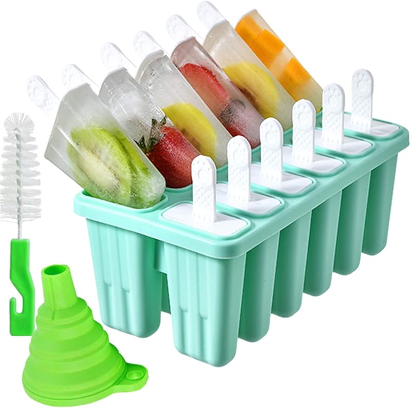Popsicle Molds， 6 Pieces Silicone Ice Pop Models Popsicle Models Reusable Easy Release Ice Pop Maker (Dark Blue)