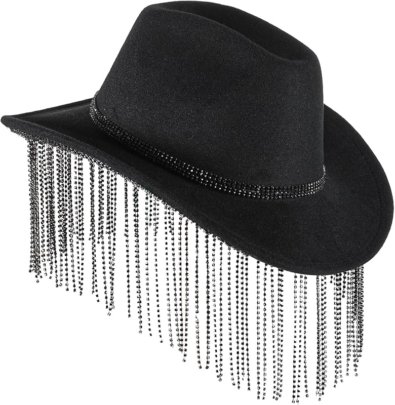 Womens Cowboy Hat Rhinestone Hat Western Cowgirl Hat Wide Brim Diamond-Glitter Size:Medium-Large