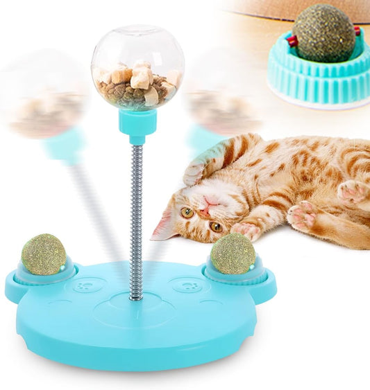 Pet Toy Treat Dispenser, 2025 New Interactive Pet Toy, Treat Dispensing Dog Toys, Treat Dispensing Ball for Indoor Dog and Cat (Blue1-1pcs)